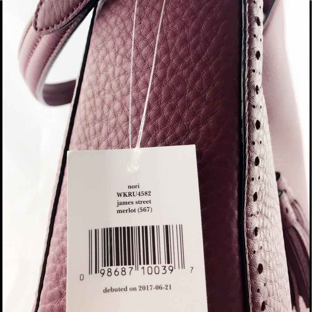 NWT Kate Spade James Street Mason Large Merlot Hob - Picture 3 of 7